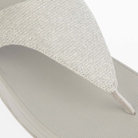 Women's Fit Flop Lottie Glitzy Toe Thong Sandals in Silver