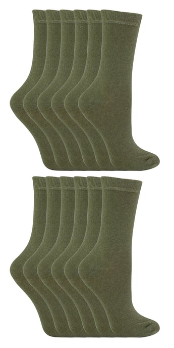 12 Pair Kids Soft Cotton Colourful Casual Plain Dress Socks - Image 1