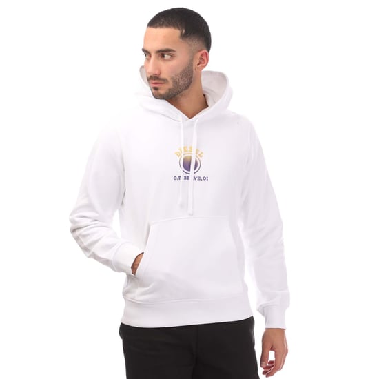 Heren Diesel S-Ginn 5-E Hoodie in Wit - Image 1