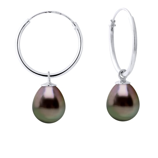 DIADEMA - Earrings - White Gold and Real Tahitian Pearls