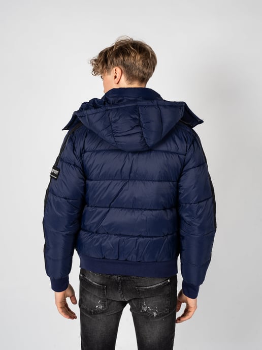 Plein Sport Padded Taped Sleeve Navy Blue Jacket