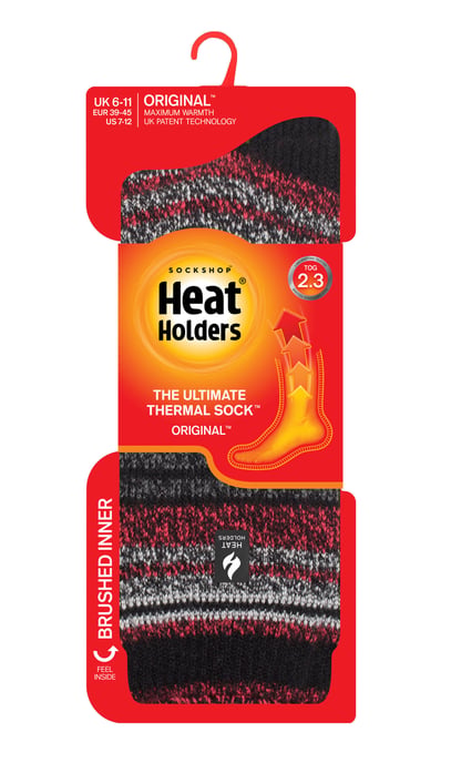Heat Holders - Herr Extra Tjocka Termosockor för Vintern | Varm Fuzzy Fleecesockor med Isolering | Presenter för Män - Svart (Bari) - Image 2