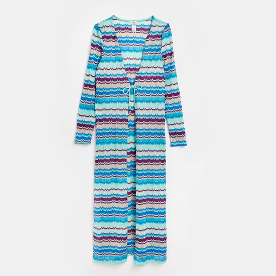 River Island Womens Kaftan Blue Stripe Longline Knit