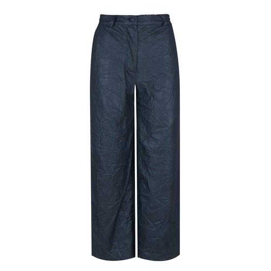 Blue Faux Leather Culottes by Conquista Fashion