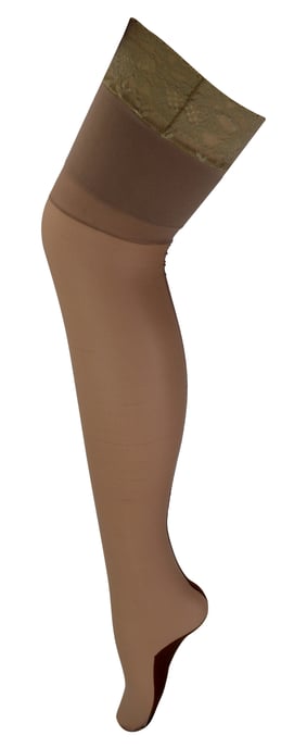 Sheer Seamed Tights for Women | Sock Snob | Glossy | Back Seam | High Waisted - Nude / Black - Image 1