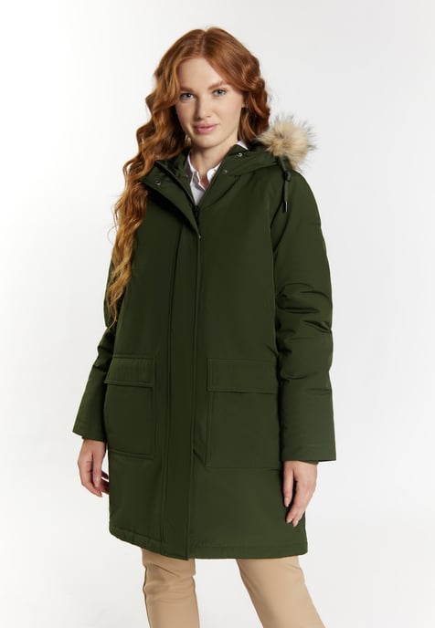 Dreimaster Winterparka met imitatiebont Dames donkergroen - Image 3