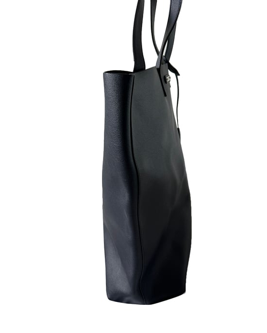 Saint Laurent Bold Shopping Tote-väska i svart kalvskinn - Image 3