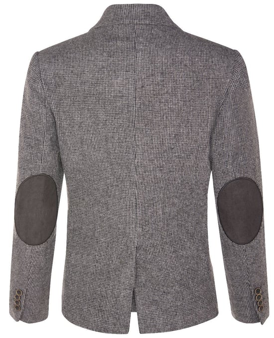 Womens Tweed 1920s Herringbone Grey Blazer