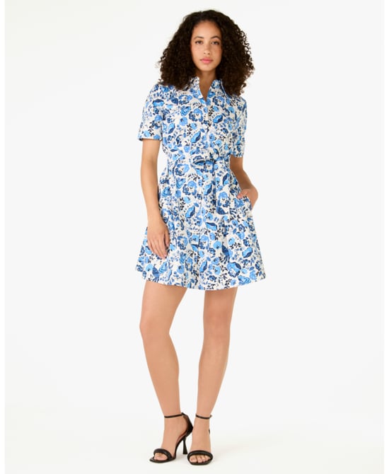 Peacock Floral Shirtdress