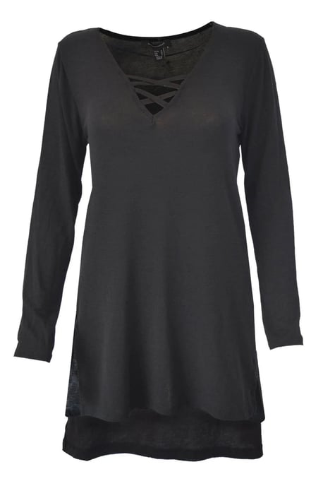 Lattice V Neck Tunic Top Dress
