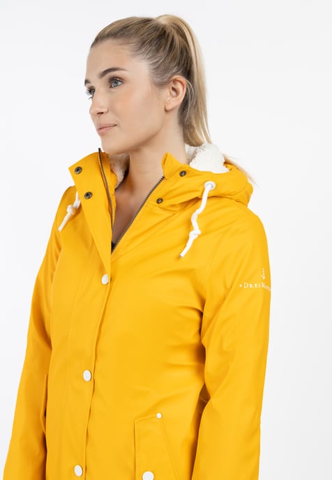 Dreimaster Regenjas met teddy voering Dames zonnig geel - Image 3