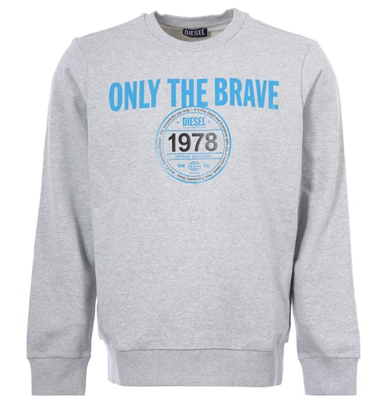 Men's Diesel SGirk K13 Logo Crew Neck Sweatshirt in Grey