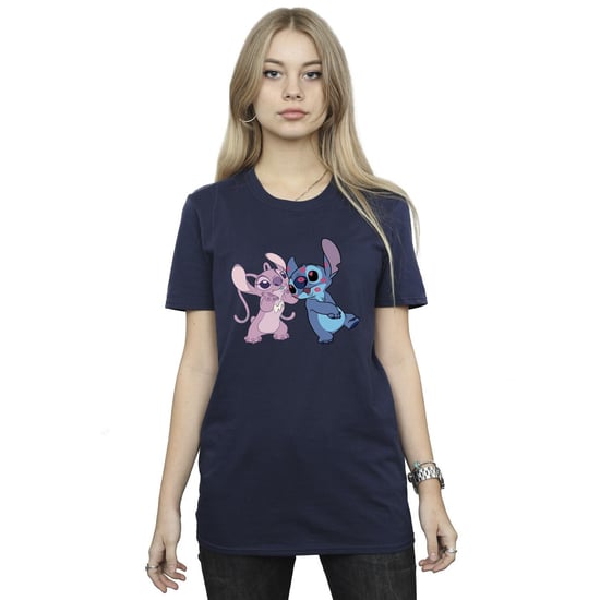 Disney Dames/Dames Lilo & Stitch Kisses Katoenen Vriendje T-shirt (Marineblauw) - Image 2