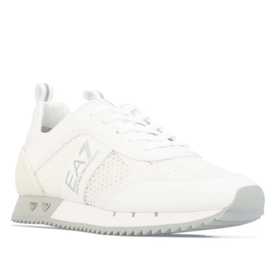 Men's Emporio Armani EA7 B&M Mesh Run Trainers in Grey - Image 2
