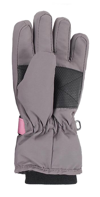 Heat Holders - Kids Boys Girls Waterproof Fleece Lined Winter Thermal Ski Gloves - Pink / Grey - Image 2