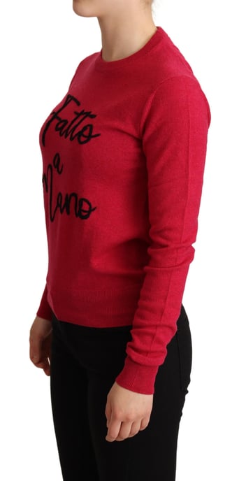 Dolce & Gabbana Dam Pink Broderad Kashmirull Tröja - Image 2