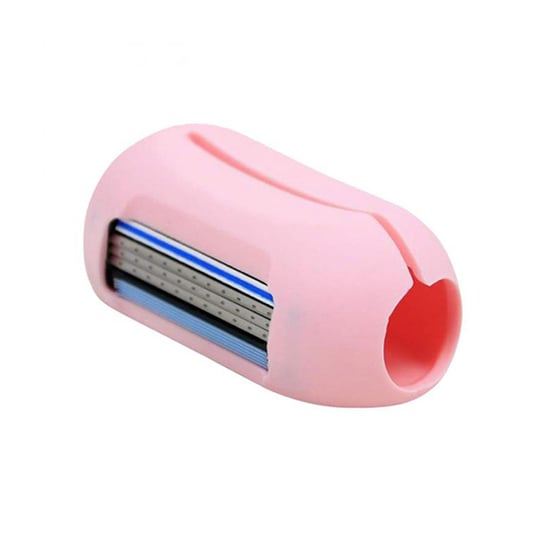 Envie 2 in 1 Finger Shaver Mini Razor Travel Portable Toothbrush Cover, Pink