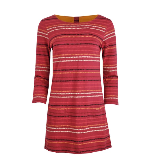 Weird Fish Womens/Ladies Charlotte Striped Jersey Organic Tunic (Dark Pink) - Image 1