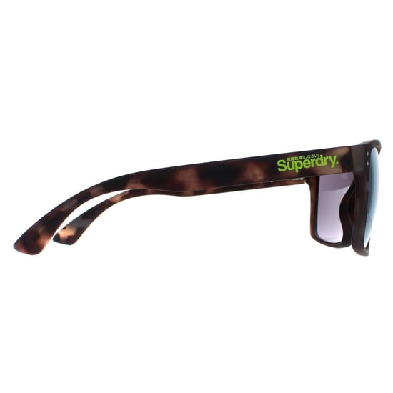 Superdry Sunglasses Kobe SDS 122 Matte Rubberised Tortoise Grey Yellow Flash Mirror