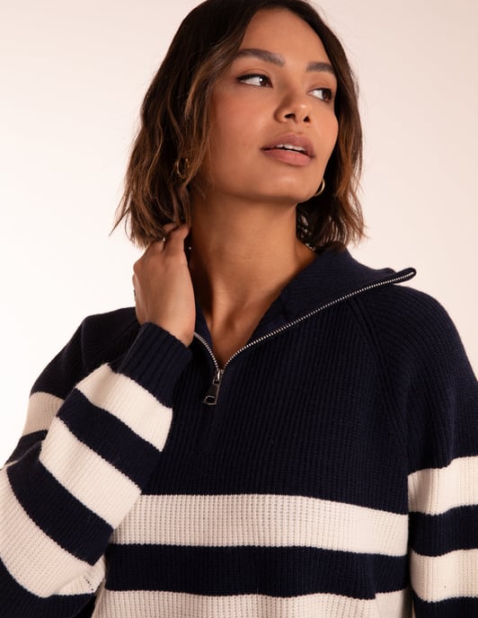 Striped Jumper With Zip
