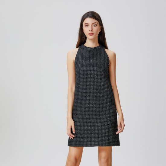 Mouwloze tweed korte trapezejurk - Image 1