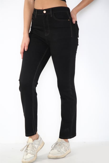 Dames Magic Shaping hoog getailleerde jeans met rechte pijpen in zwart - Image 1