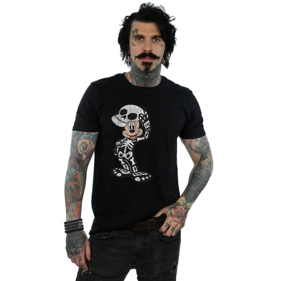 Disney Mens Mickey Mouse Skeleton T-Shirt (Black)