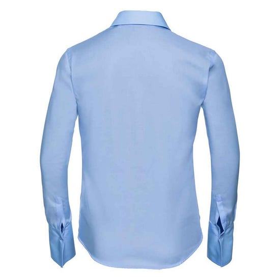 Russell Collection Womens/Ladies Ultimate Non-Iron Long-Sleeved Shirt (Bright Sky) - Image 2