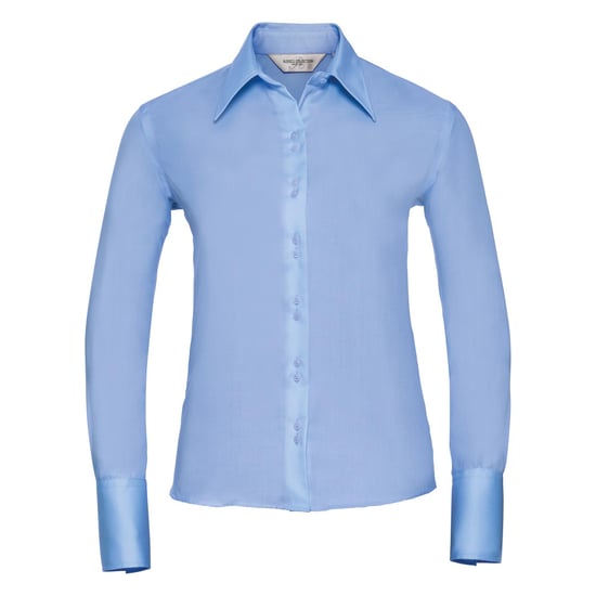 Russell Collection Ladies/Womens Long Sleeve Ultimate Non-Iron Shirt (Bright Sky) - Image 1