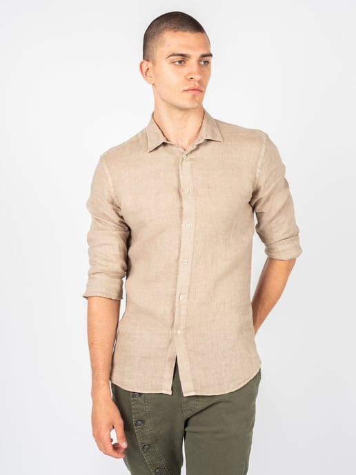 Xagon Man Shirt Lino Men's Beige - Image 4