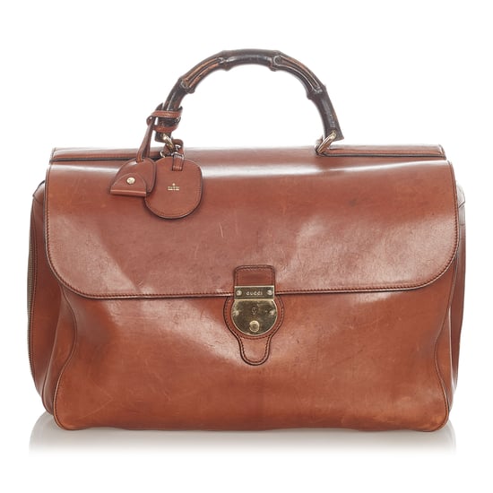Vintage Gucci Bamboo Leather Briefcase Brown - Image 1