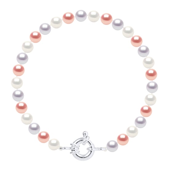 DIADEMA - Bracelet - Real Freshwater Pearls - Pastel Multicolour - Silver