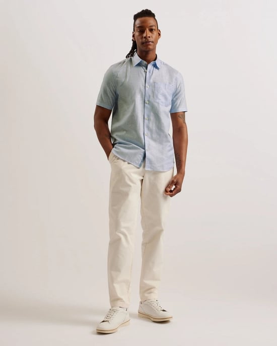 Ted Baker Palomas Mens Short Sleeve Linen Shirt - Image 2
