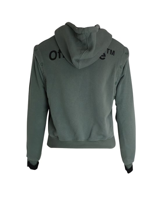 Off-White Hoodie med avtagbara ärmar i khaki bomull - Image 2