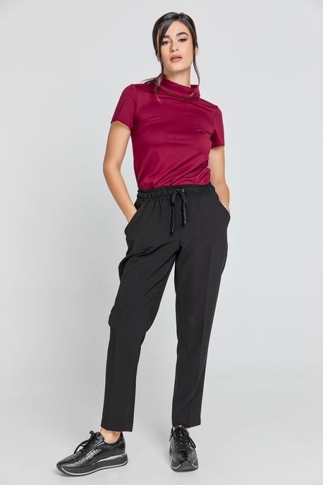 Black Crepe Pants by Conquista - Image 1