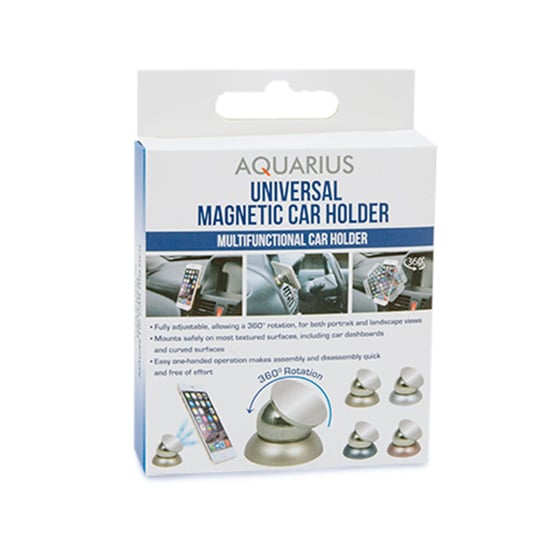 Aquarius Universal Magnetic Smartphone Car Mount Phone Holder - Silver