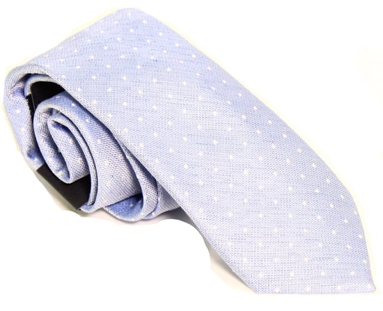Tommy Hilfiger Men's Neck Tie Blue Chambray Polka Dot Skinny