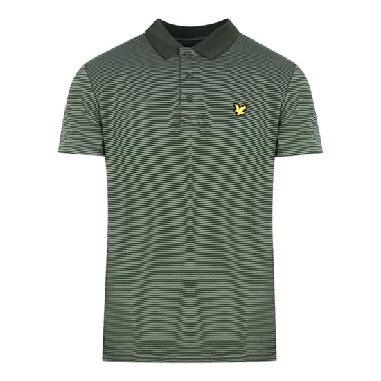 Lyle & Scott Deep Spruce Golf Microstripe Polo Shirt - Image 1