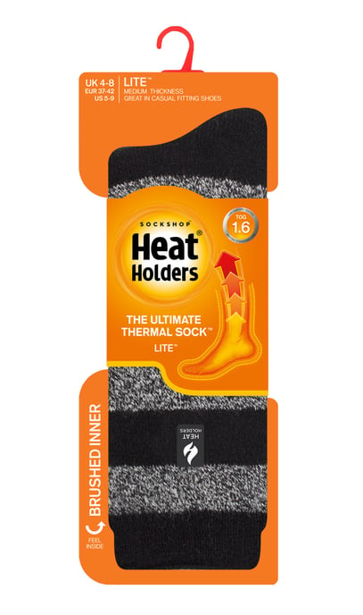 Heat Holders Lite - Womens Insulated Thermal Socks | Multiple Designs Including Argyle Stripes Hearts Stars | Warm Socks for Winter - Black / White (Bologna) - Image 2