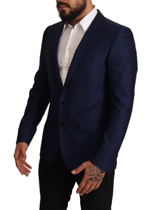 Dolce & Gabbana Heren Navy Blauw Slim Fit Jasje MARTINI Blazer - Image 6