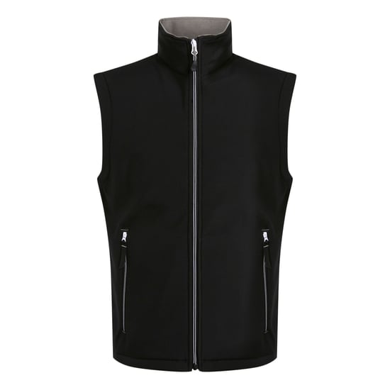 Regatta Mens Ascender Softshell 2 Layer Body Warmer (Black/Mineral Grey)