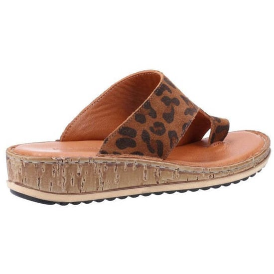 Hush Puppies Womens/Ladies Elissa Leopard Print Suede Sandals (Brown)