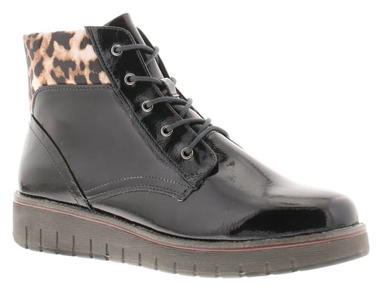 Marco Tozzi Womens Boots Ankle Mollie Lace Up navy patent