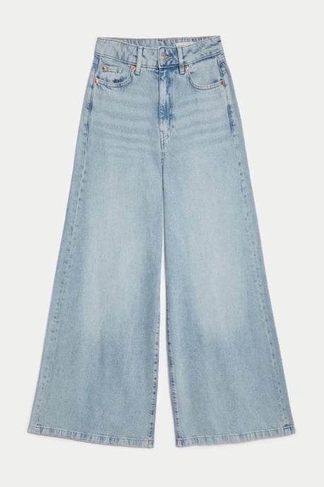 Denim High Rise Palazzo Jeans