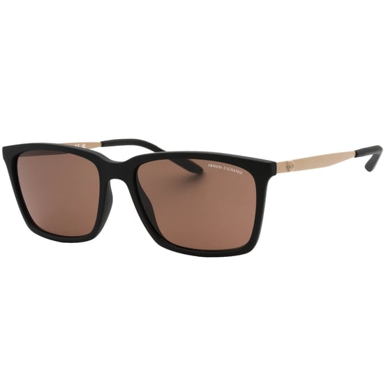 Armani Exchange Brown Lens Matte Black Sunglasses
