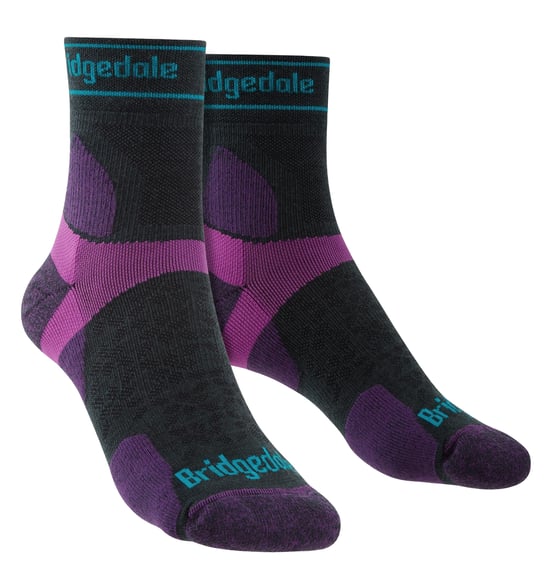 Bridgedale - Womens Ultralight Merino Socks - Charcoal / Purple - Image 1