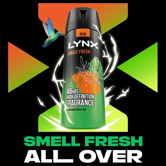 Lynx Body Spray Jungle Fresh 48H High Definition Fragrance Deodorant 150ml, 6pk