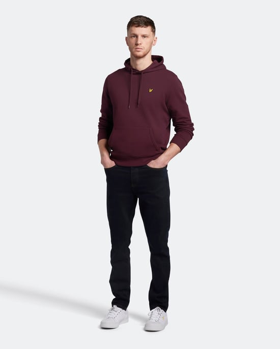 Lyle & Scott Pullover Hoodie in Burgundy - Image 3