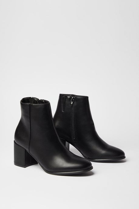 Morgan Round Toe Medium Block Heel Ankle Boots