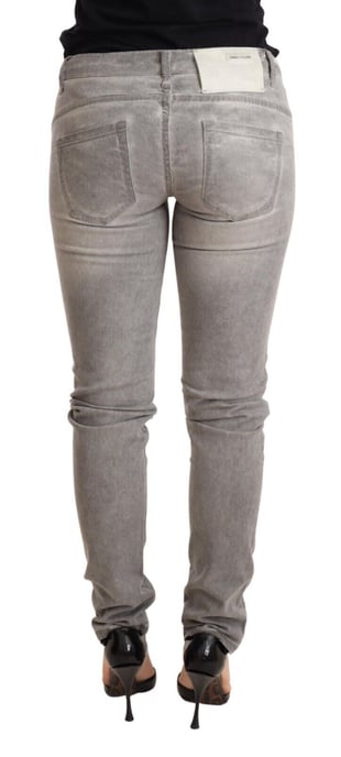 Acht Light Gray Washed Cotton Slim Fit Jeans